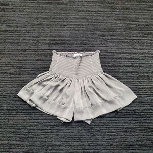 KOCH Size XS Silver/Grey Erica Skirt Smocked Satin Shorts